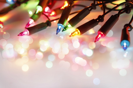 Close-up of Christmas lights