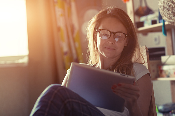 Woman using tablet