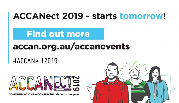 ACCANect 2019 starts tomorrow (Wed 11th Sept 2019). Find out more at accan.org.au/accanevents