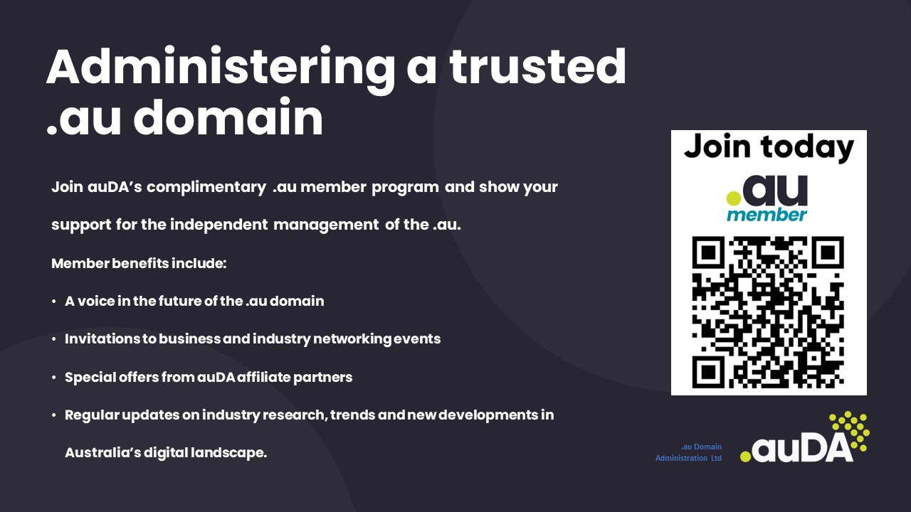 Administering a trusted .au domain promotional slide image