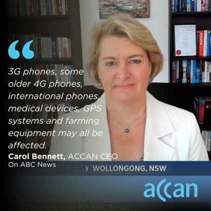 Carol Bennett quote: 3G Phones and other equipment may be affected