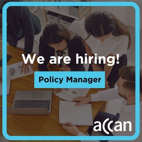 We are hiring a Policy Manager