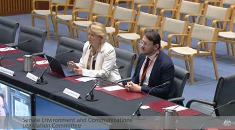 Carol Bennett and Dr Downing at Senate Committee