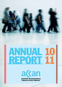 Picture of the ACCAN 2010-11 Annual Report cover.
