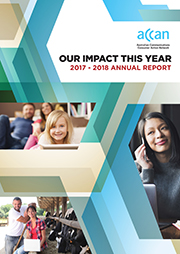 ACCAN Annual Report 2017-18 Report cover
