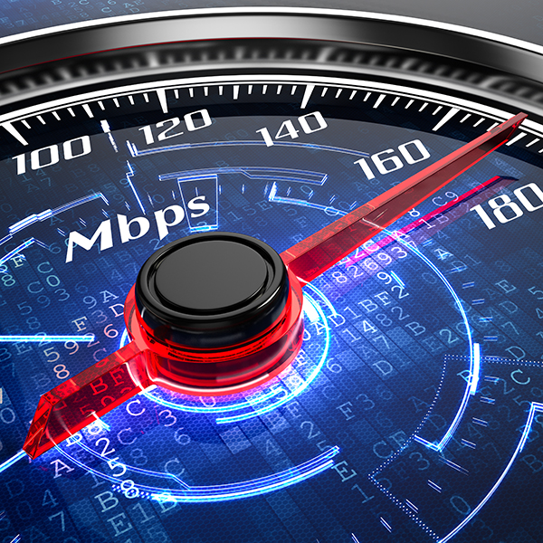 Guage showing Megabits per second