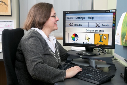 Woman using computer