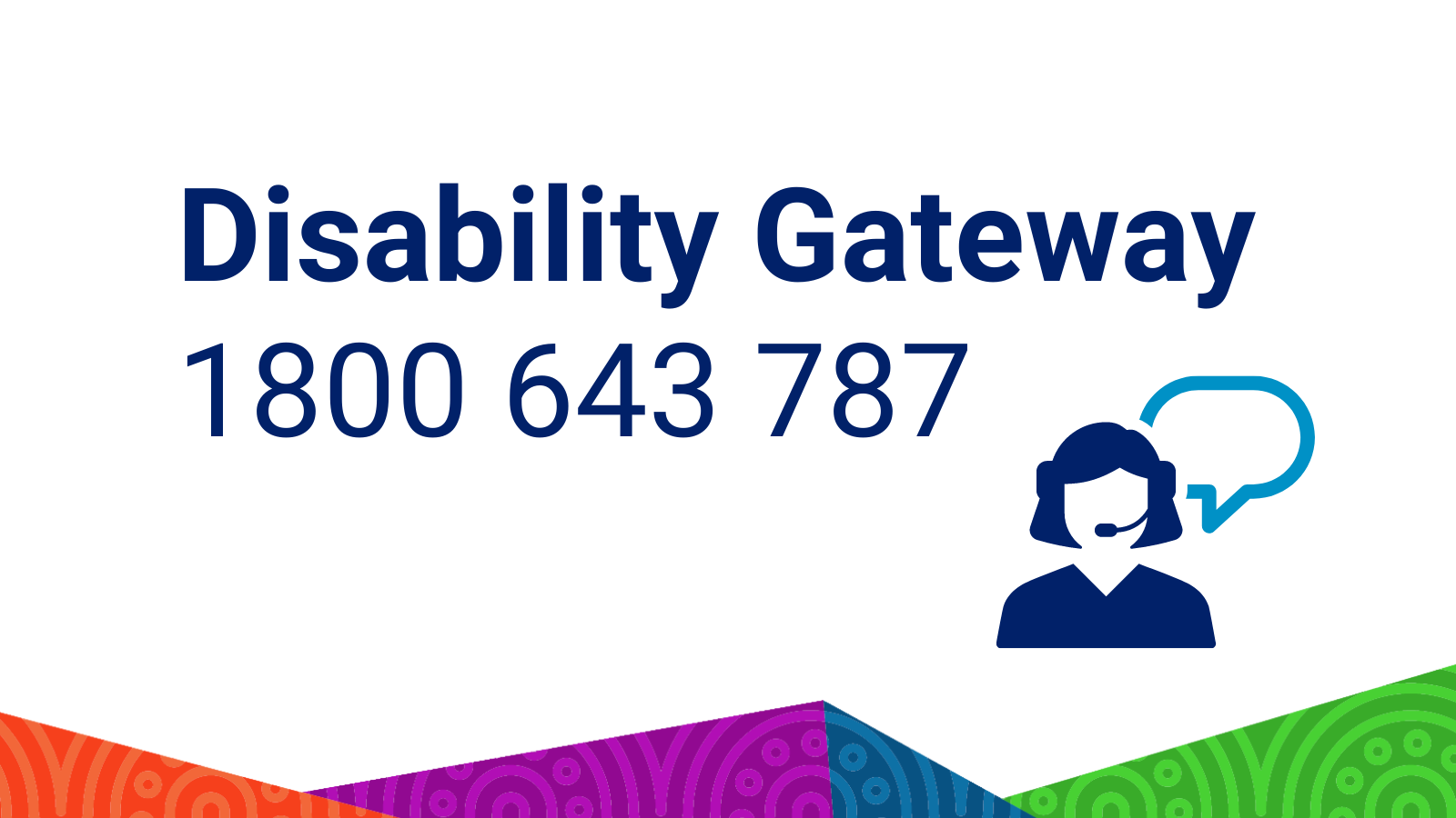 Contact Disability Gateway on 1800 643 787