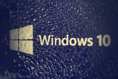 Image: Raindrops on Windows 10 logo 